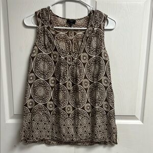 Talbots Brown Patterned Sleeveless Top
